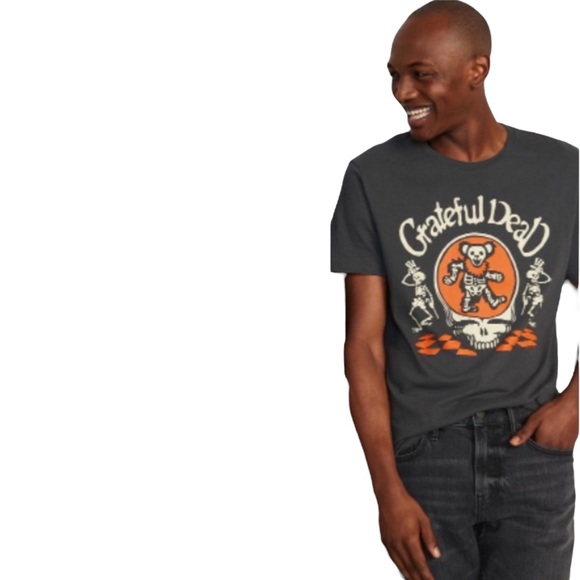 Grateful Dead Bear & Skeleton Short Sleeve T-Shirt, Charcoal Gray - NWT - Picture 6 of 8